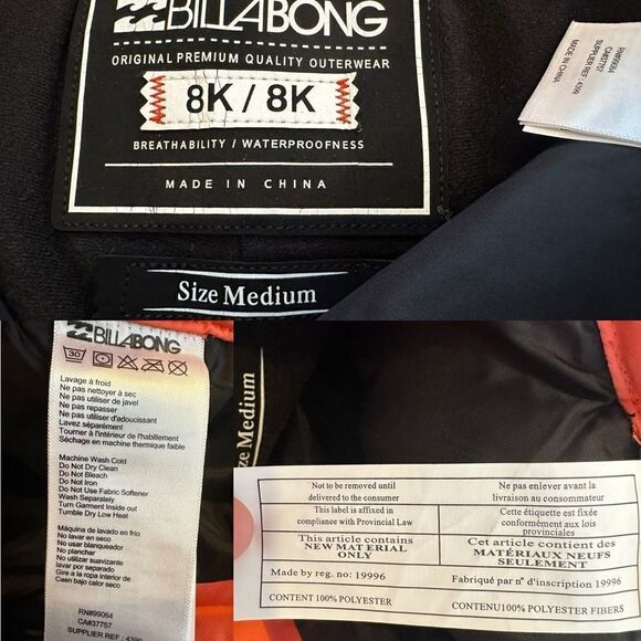 BILLABONG Snowboarding Insulated Winter Snow Pants Size M - Picture 12 of 16